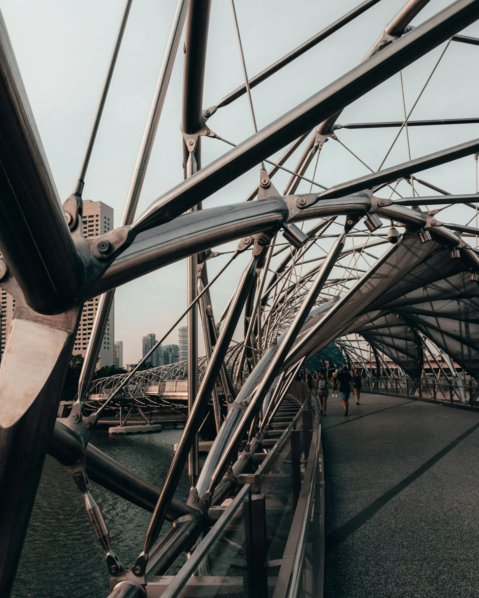 grey metal bridge